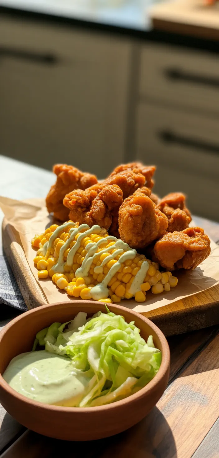 Ingredients photo for Fried Chicken Street Corn Tacos With Jalapeño Lime Ranch Recipe