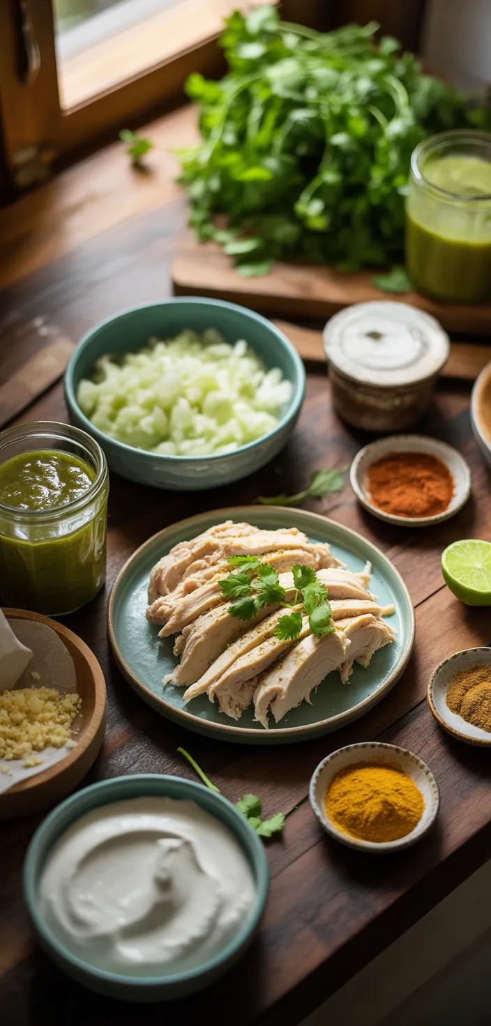 Ingredients photo for Green Chicken Enchiladas Recipe