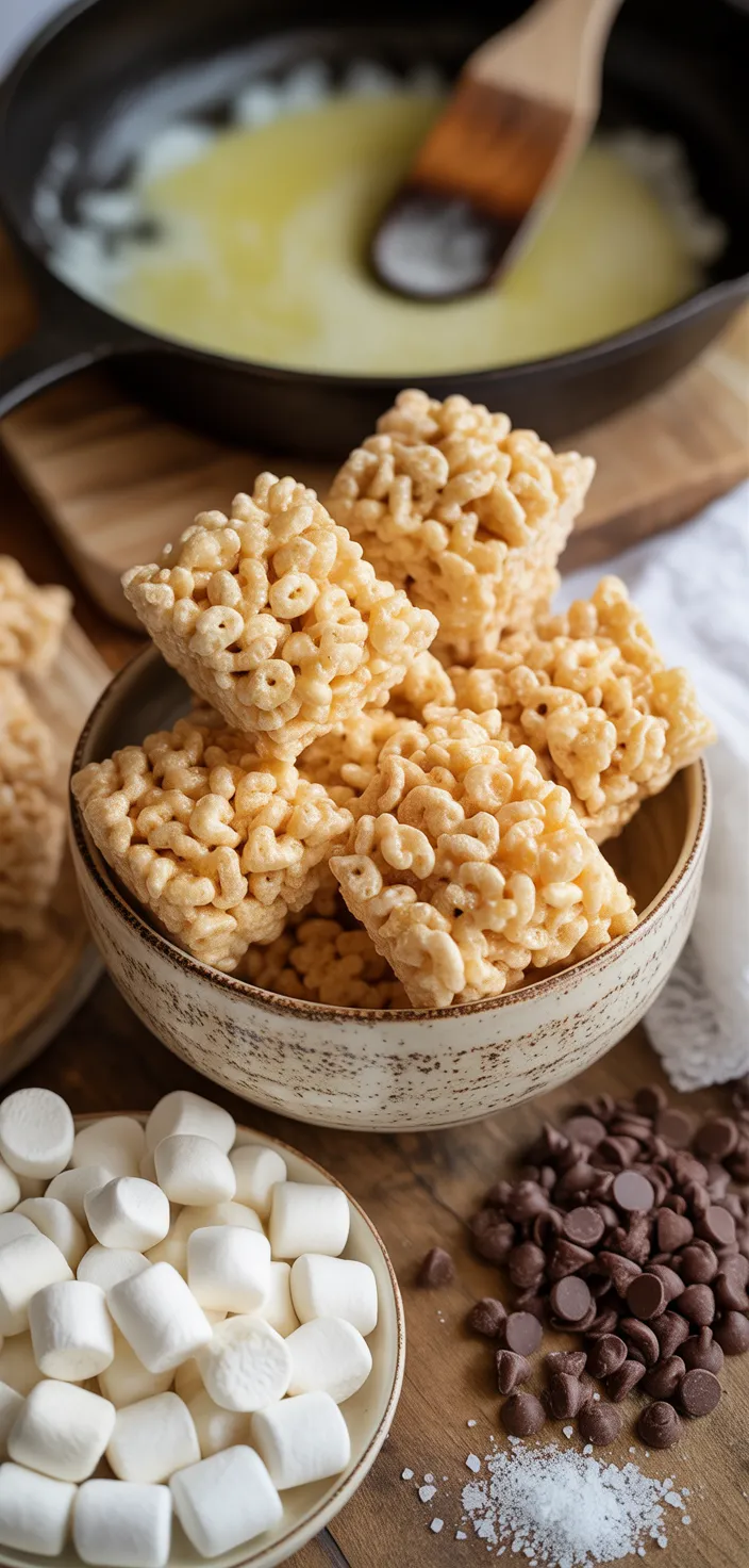 Ingredients photo for Mint Chocolate Chip Rice Krispie Treats Recipe