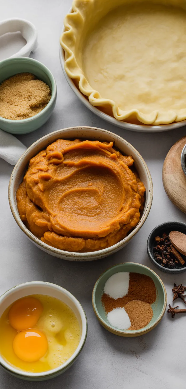 Ingredients photo for Practically Perfect Pumpkin Pie Recipe