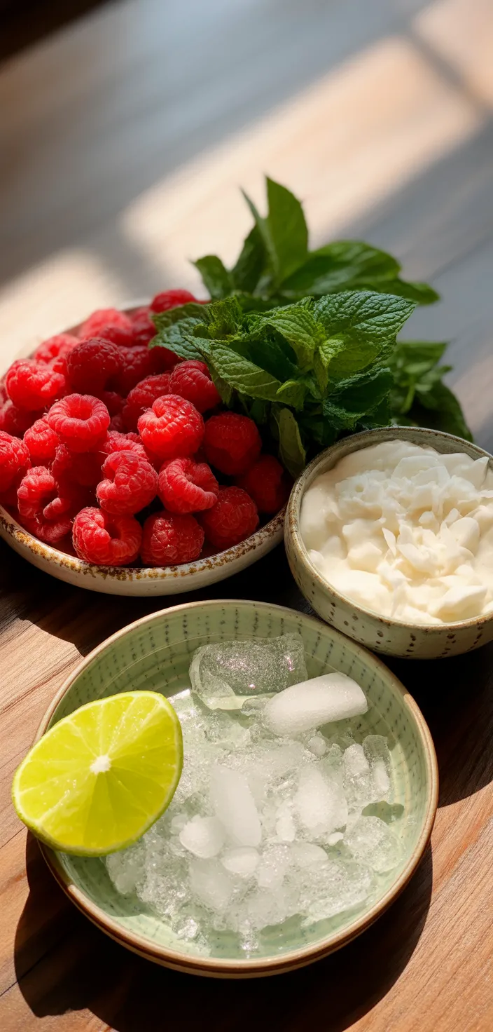 Ingredients photo for Raspberry Coconut Mojito Recipe