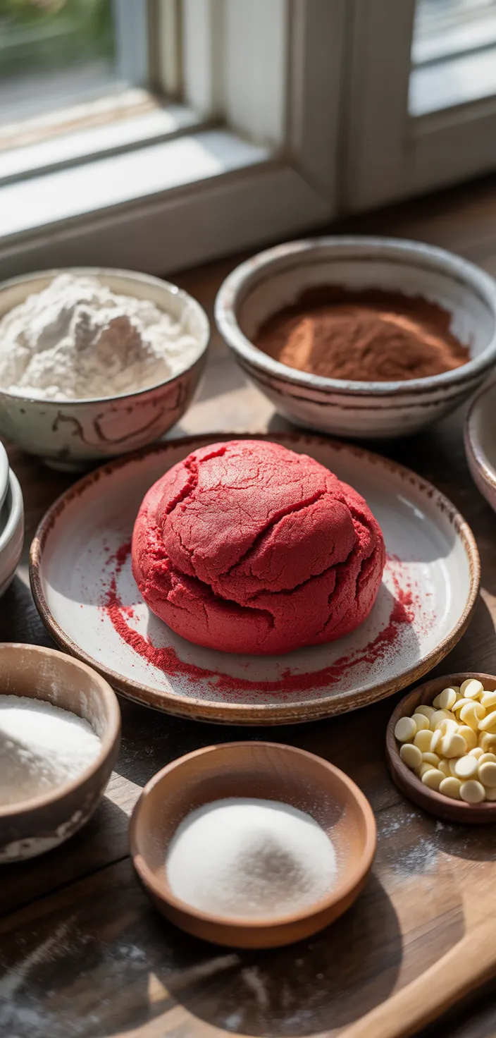 Ingredients photo for Red Velvet Cookies Recipe