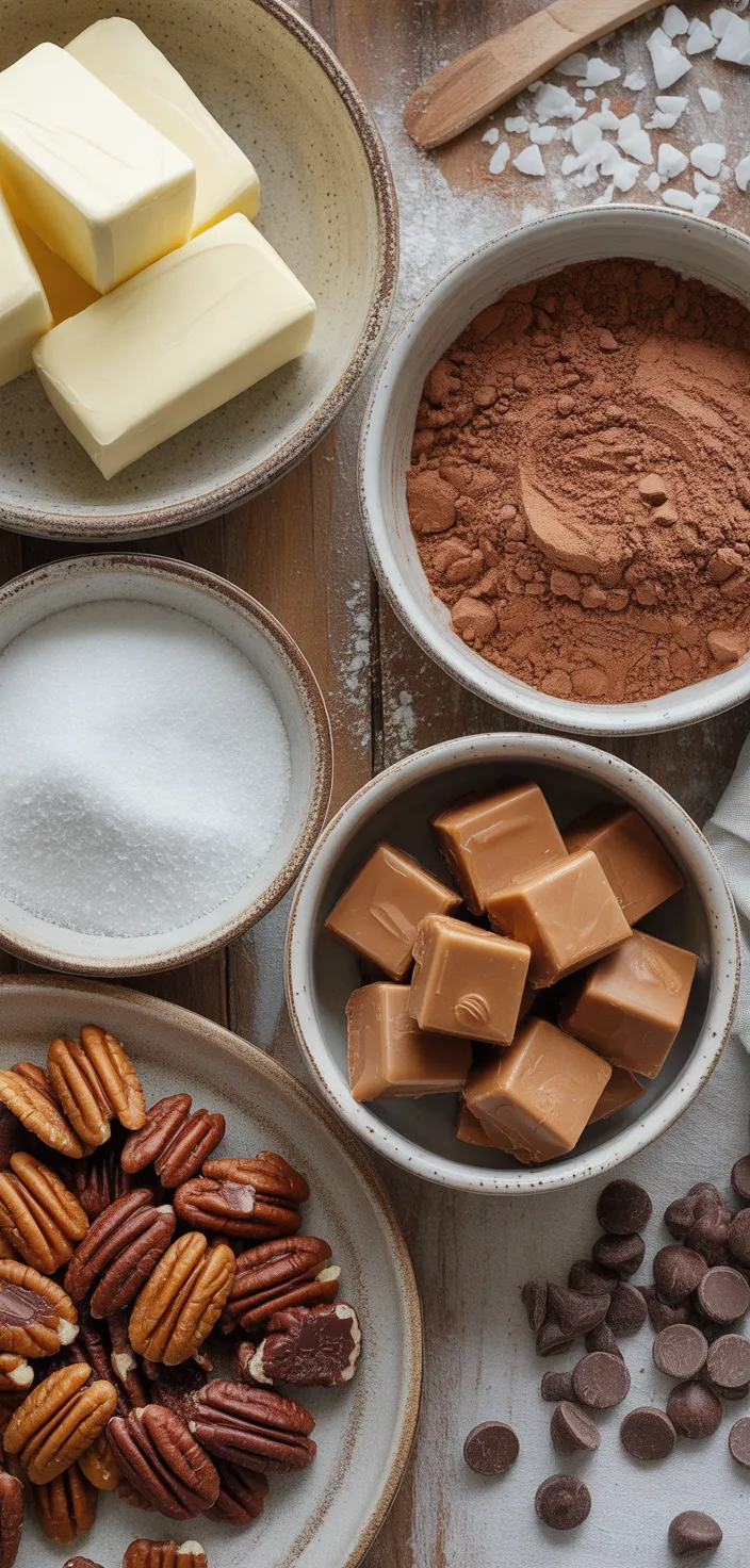 Ingredients photo for Turtle Thumbprint Cookies Recipe