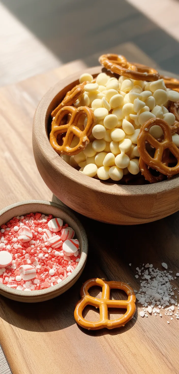 Ingredients photo for White Chocolate Peppermint Pretzel Crisps Recipe