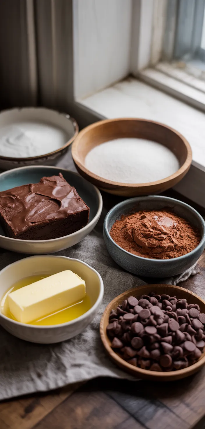 Ingredients photo for Brownie Cookie Dough Sandwich Cookies: A Decadent Dessert Delight Recipe