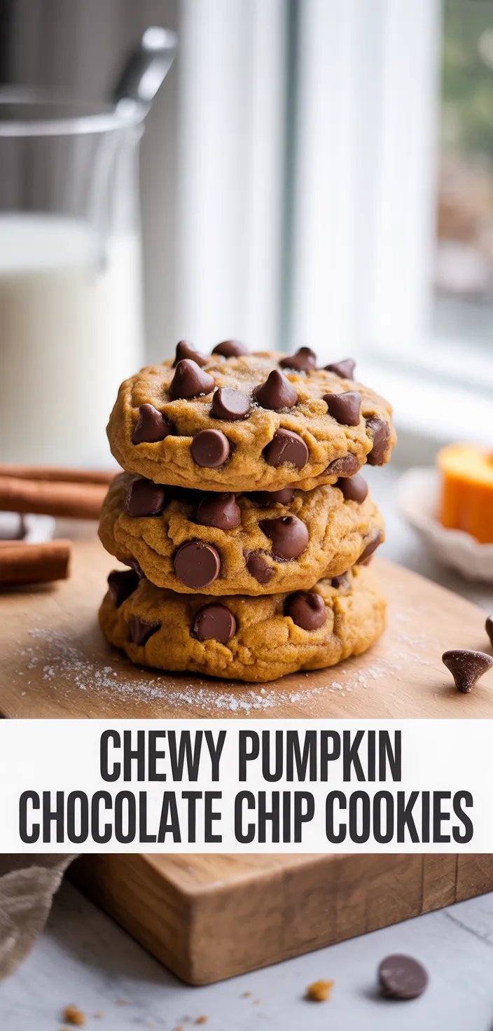 A photo of Chewy Pumpkin Chocolate Chip Cookies Recipe