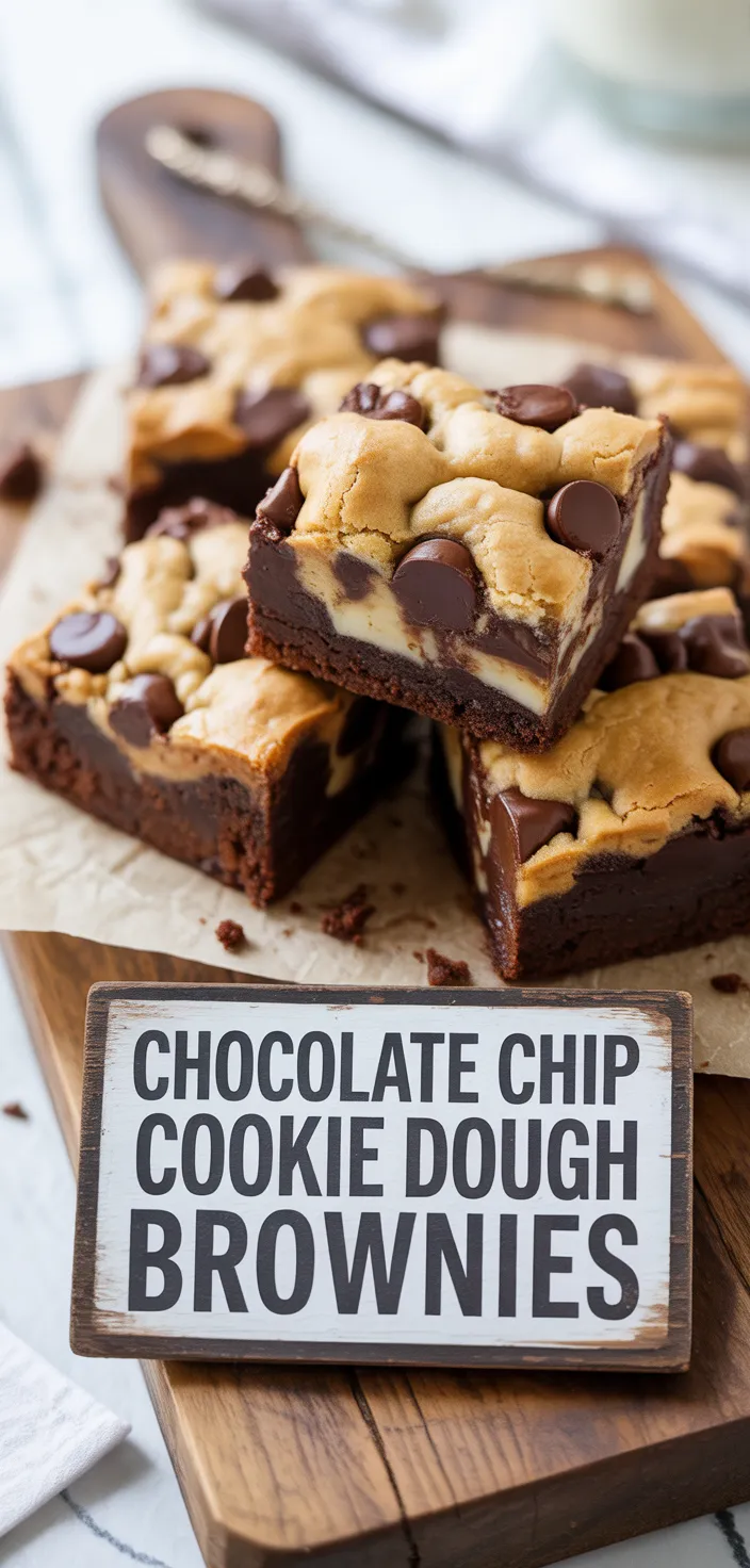 A photo of Chocolate Chip Cookie Dough Brownies Recipe