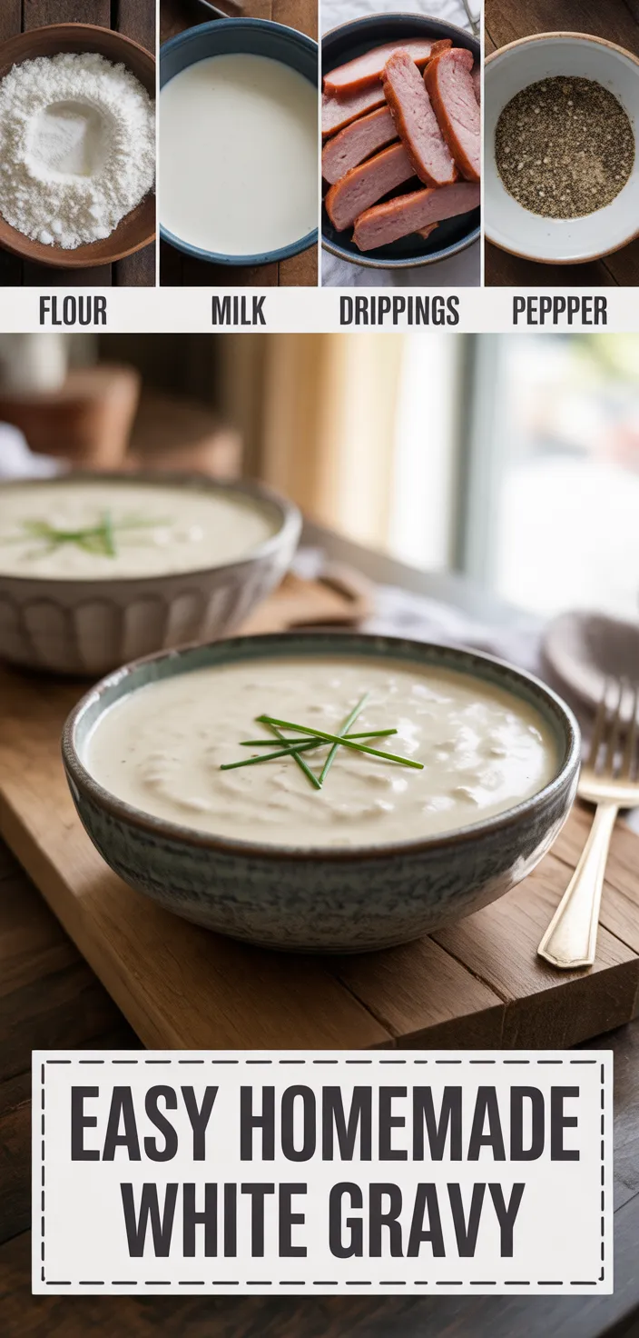 A photo of Easy Homemade White Gravy Recipe