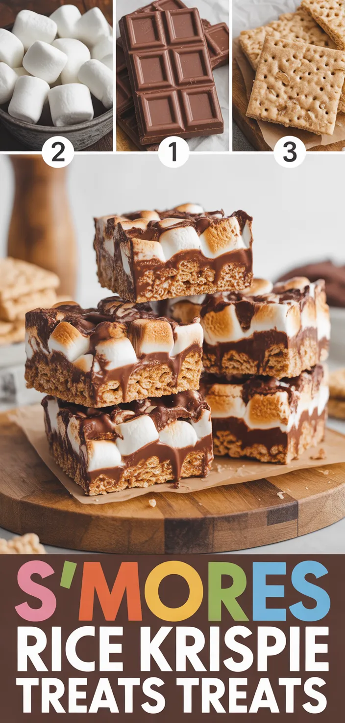 A photo of S'mores Rice Krispie Treats Recipe