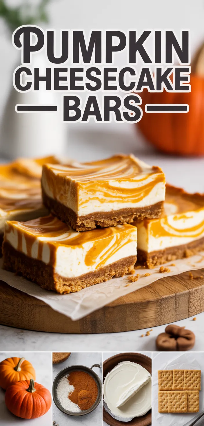 A photo of These Swirled Pumpkin Cheesecake Bars Feature The Flavors Of Pumpkin Pie And Creamy … Recipe