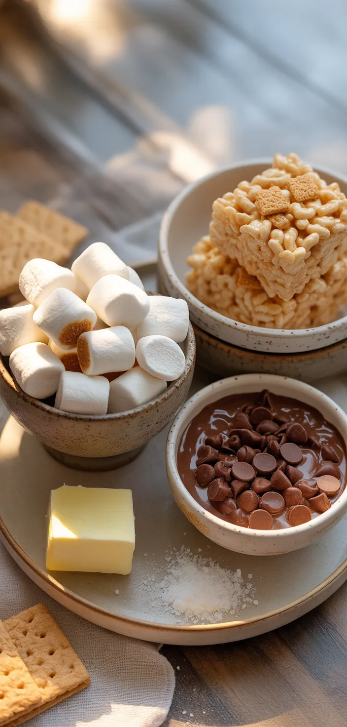 Ingredients photo for S'mores Rice Krispie Treats Recipe