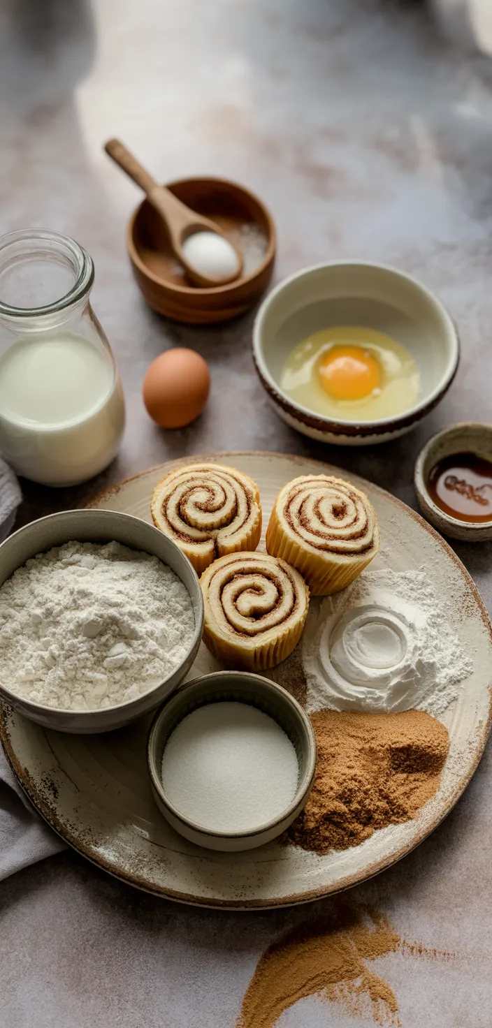 Ingredients photo for Cinnamon Roll Muffins: A Sweet And Easy Breakfast Treat Recipe