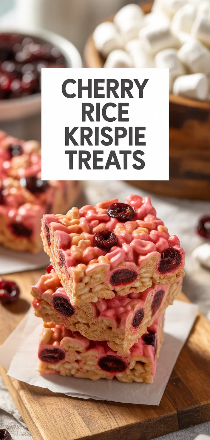 A photo of Cherry Rice Krispie Treats Recipe