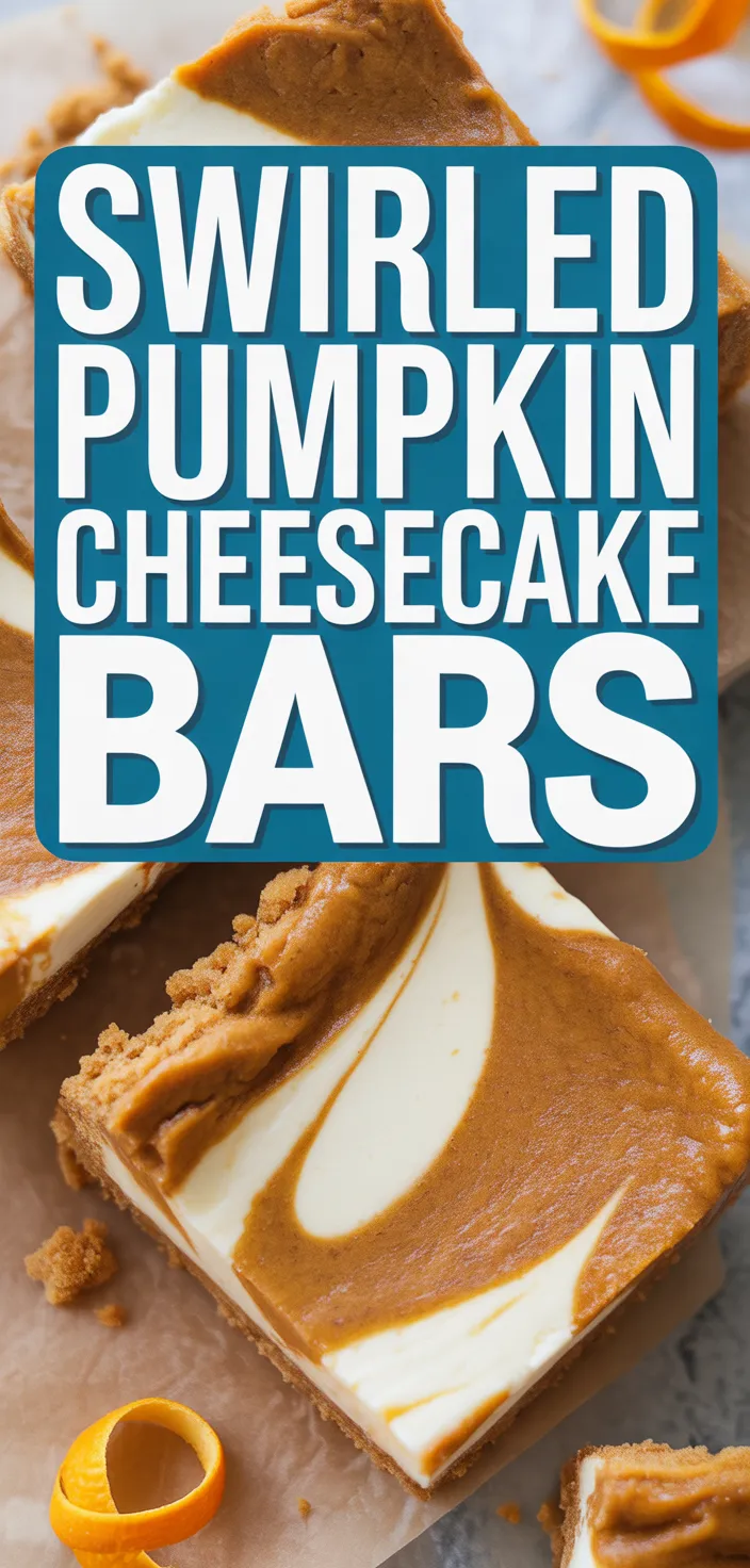 A photo of SWIRLED PUMPKIN CHEESECAKE BARS Recipe