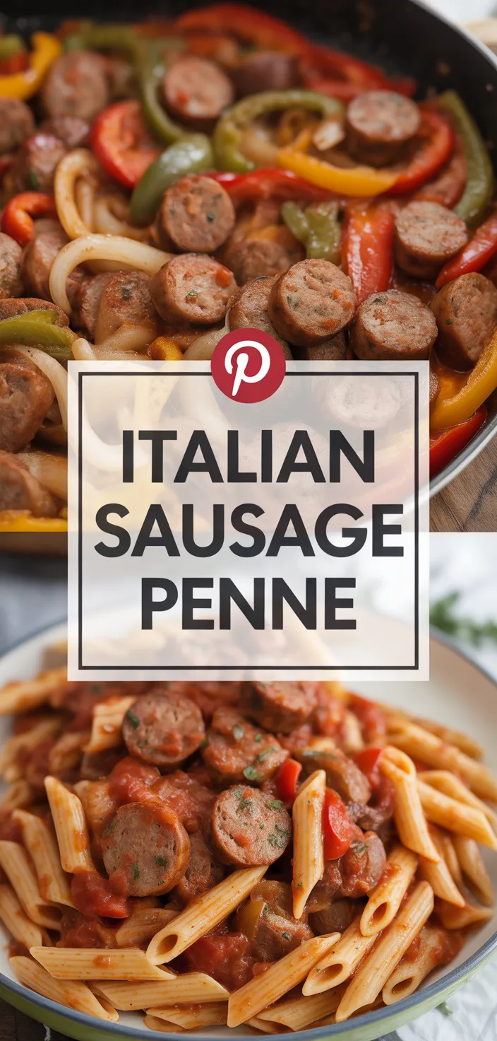 A photo of Skillet Italian Sausage And Peppers With Penne Recipe