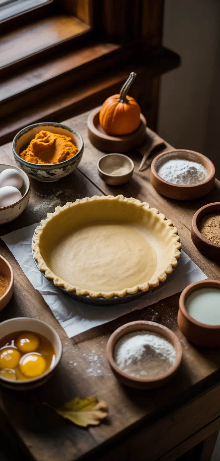 Ingredients photo for Old Fashioned Pumpkin Pie Recipe