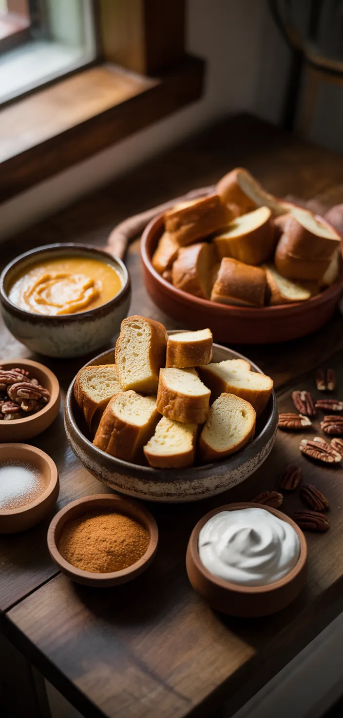 Ingredients photo for Pumpkin French Toast Casserole Recipe