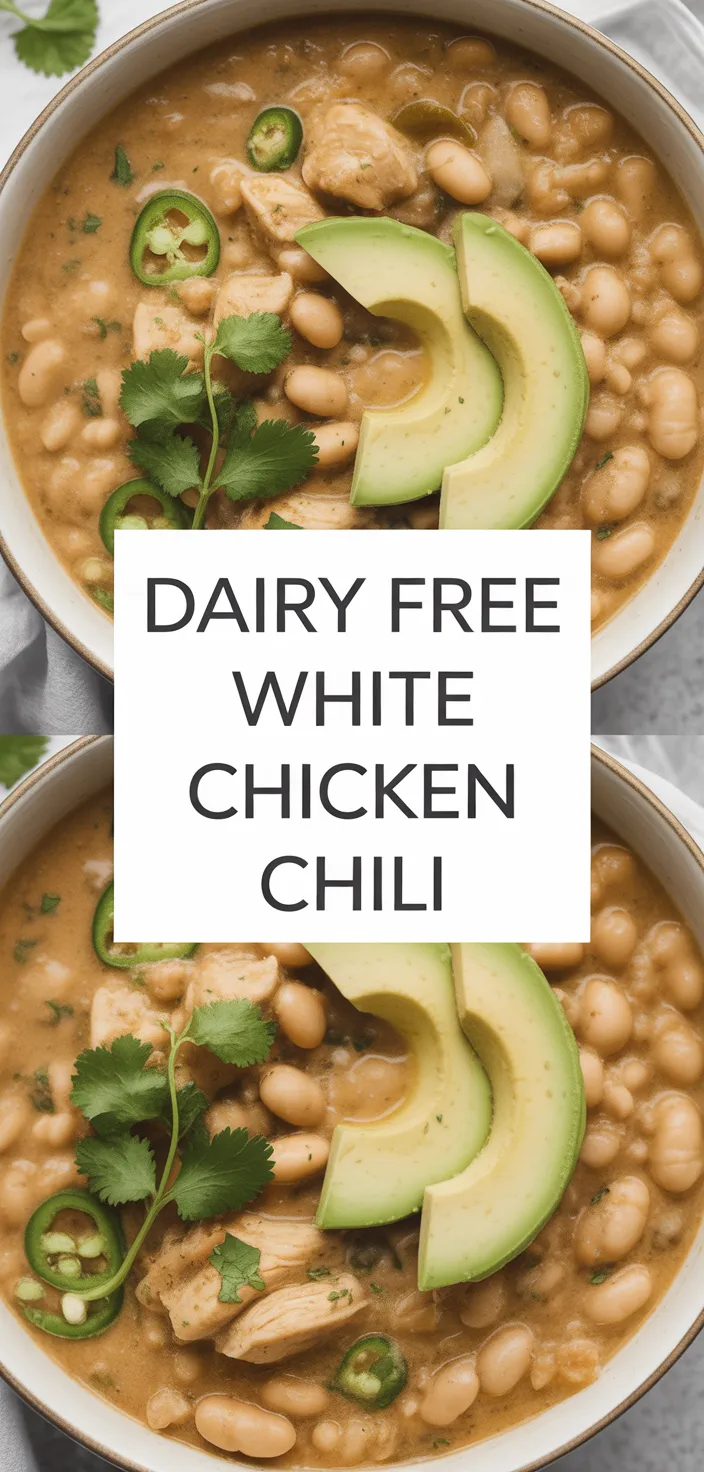 A photo of Dairy Free White Chicken Chili Recipe