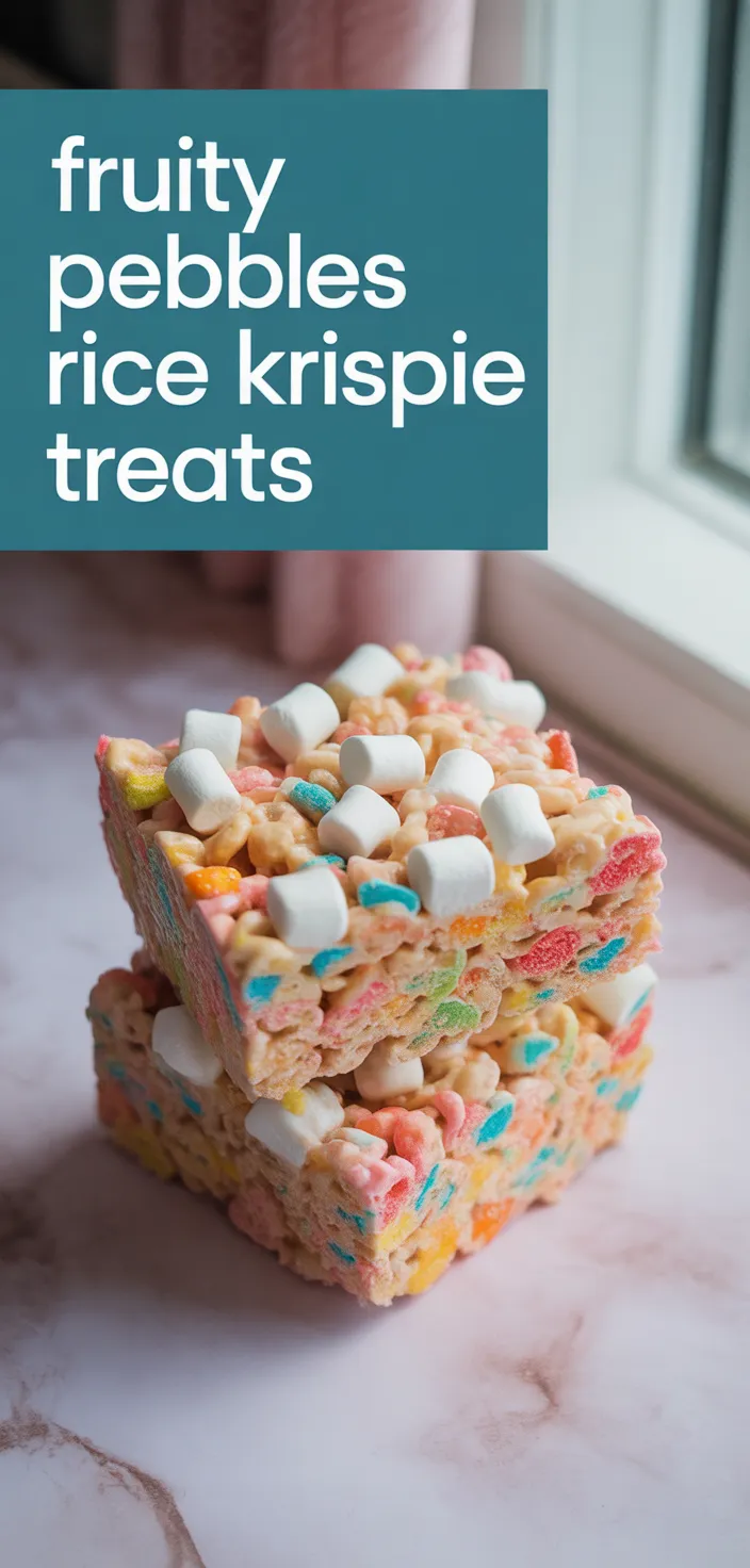 A photo of Fruity Pebbles Rice Krispie Treats Recipe
