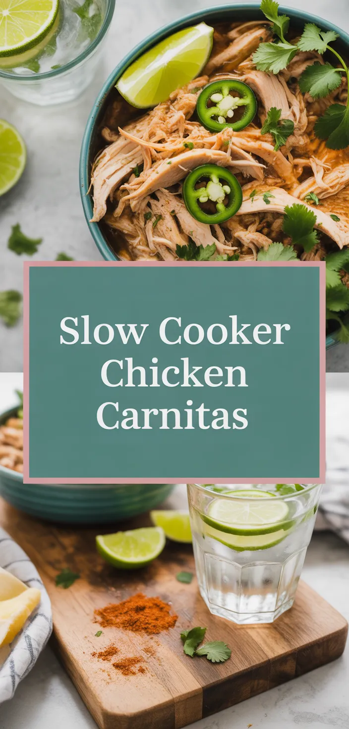 A photo of Slow Cooker Chicken Carnitas Recipe