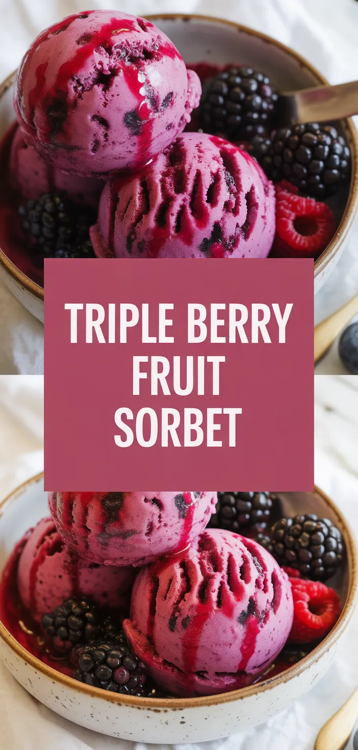 A photo of Triple Berry Fruit Sorbet Recipe