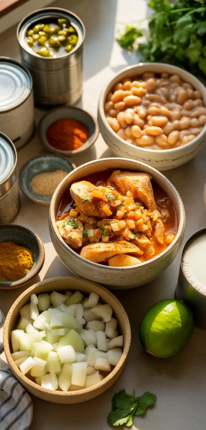 Ingredients photo for Dairy Free White Chicken Chili Recipe