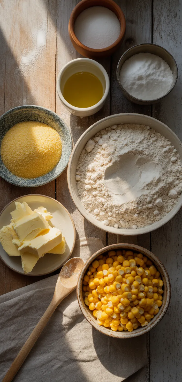 Ingredients photo for Golden Sweet Cornbread Recipe