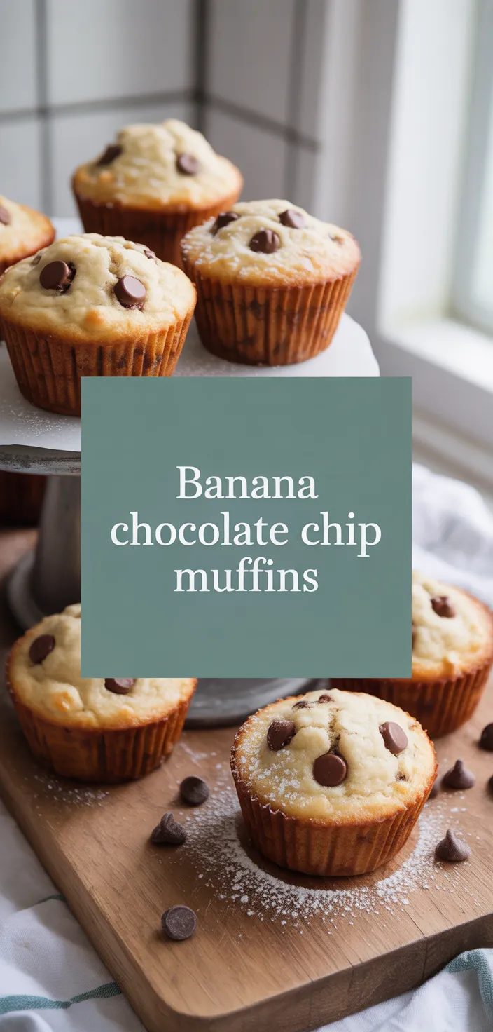 A photo of Best Banana Chocolate Chip Muffins Recipe