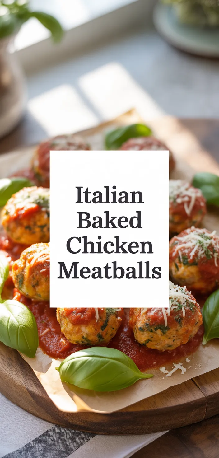 A photo of Italian Baked Chicken Meatballs Recipe