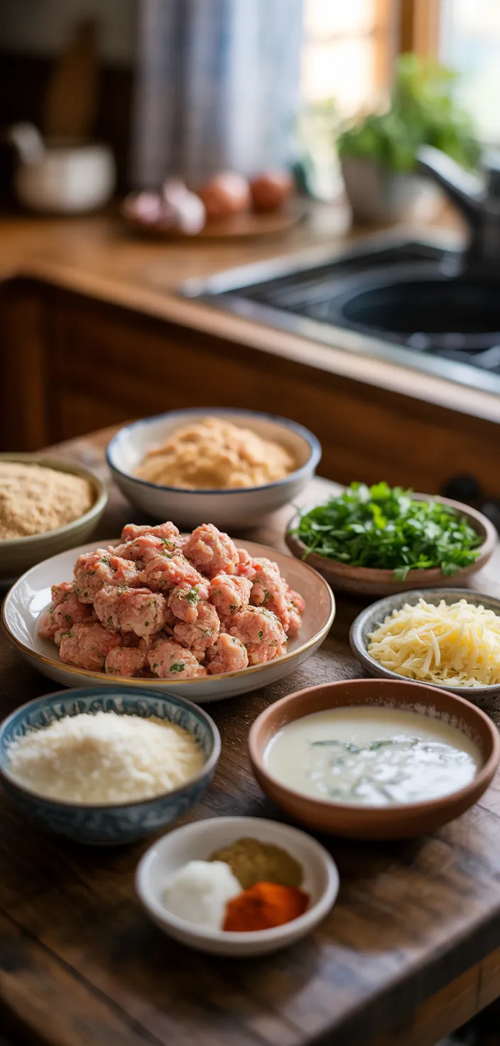 Ingredients photo for Italian Baked Chicken Meatballs Recipe