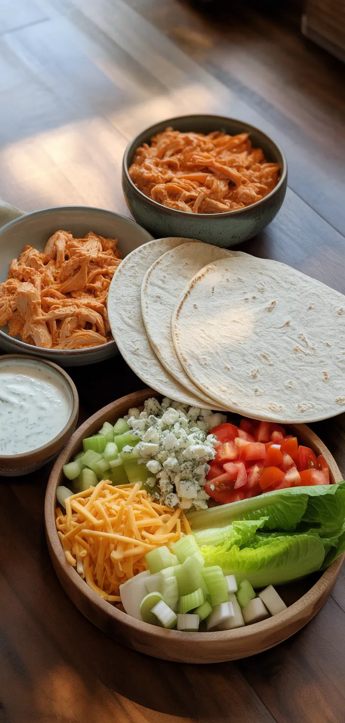 Ingredients photo for Buffalo Chicken Wraps Recipe