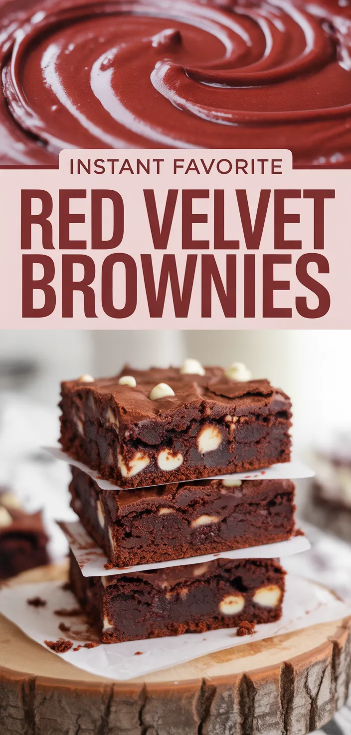 A photo of Easy Red Velvet Brownies With Cake Mix Recipe