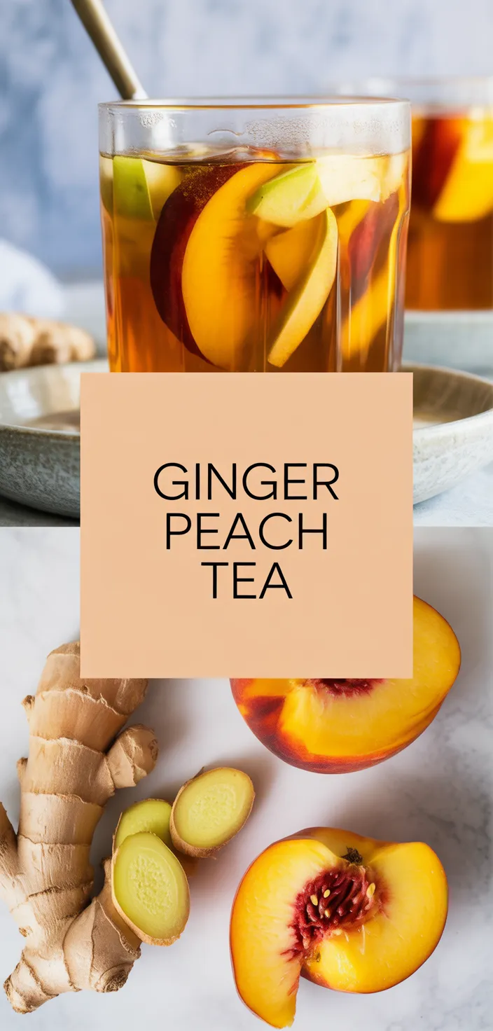 A photo of Ginger Peach And Honey Iced Green Tea Recipe