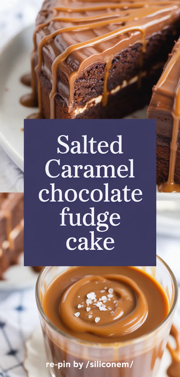 A photo of Salted Caramel Chocolate Fudge Cake Recipe