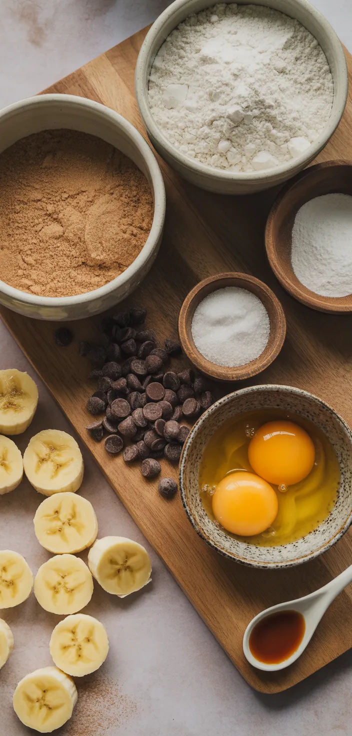 Ingredients photo for Easy Banana Muffins Recipe