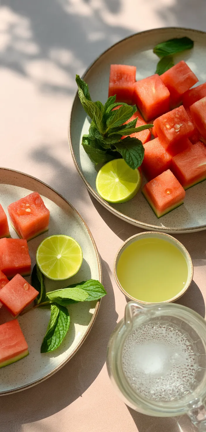 Ingredients photo for Refreshing Sweet Watermelon Mint Summer Mocktail Recipe