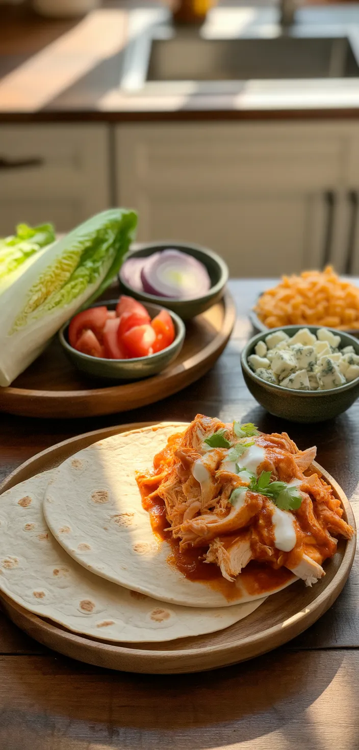 Ingredients photo for Spicy Buffalo Chicken Wraps For Two Recipe
