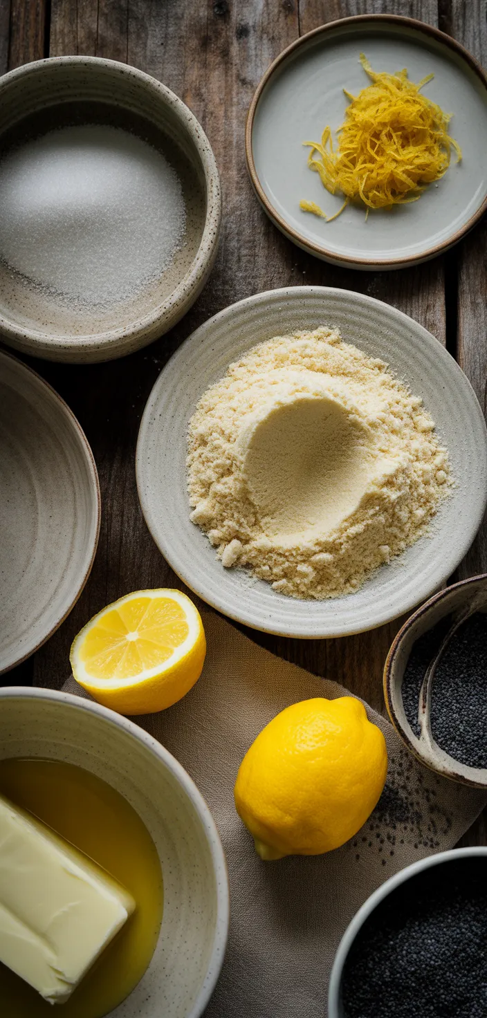 Ingredients photo for Almond Flour Lemon Poppy Seed Cake Recipe