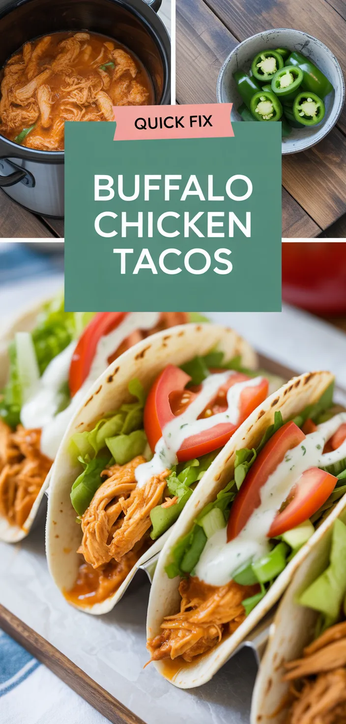 A photo of Crockpot Crispy Buffalo Chicken Tacos With Jalapeño Ranch. Recipe