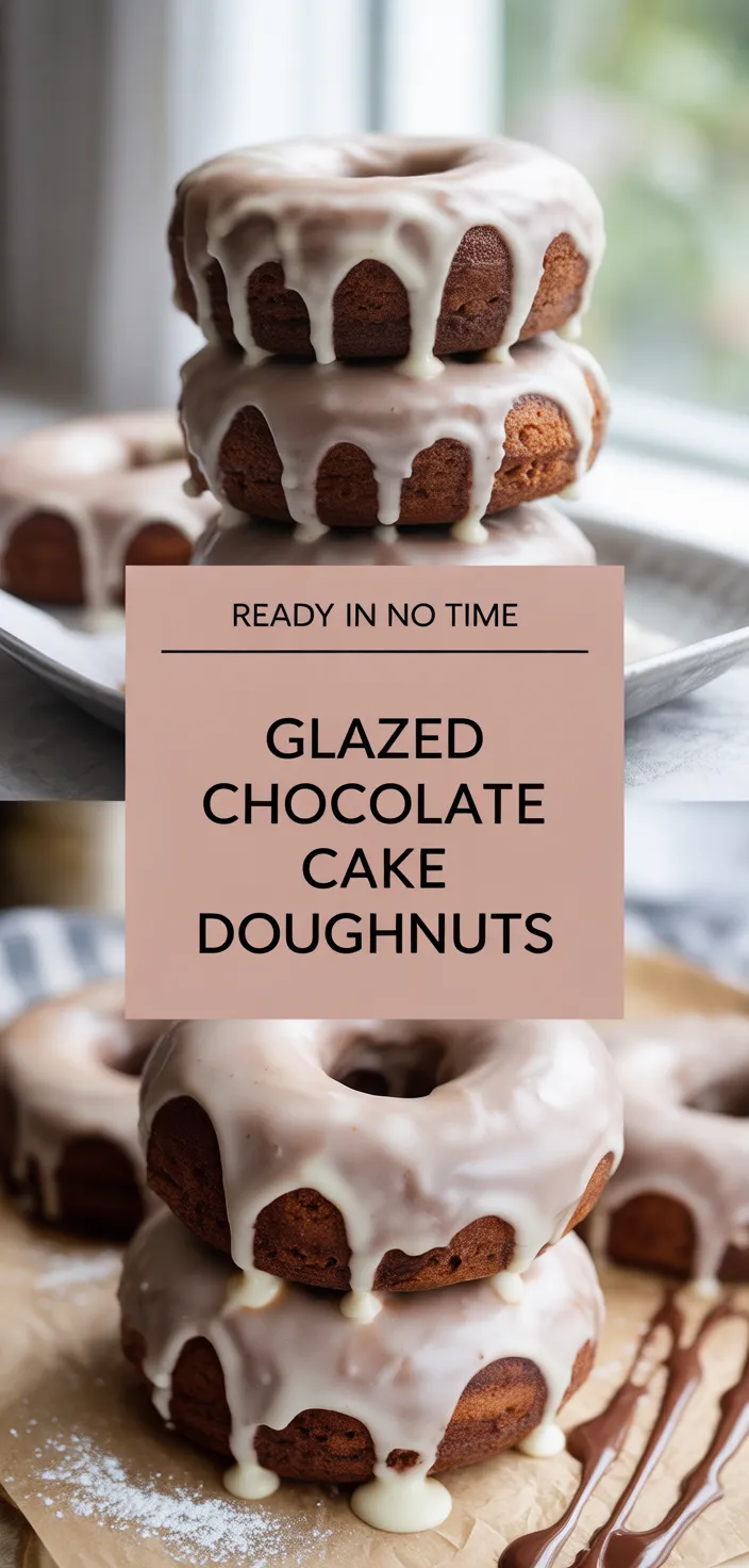 A photo of Glazed Chocolate Cake Doughnuts Recipe