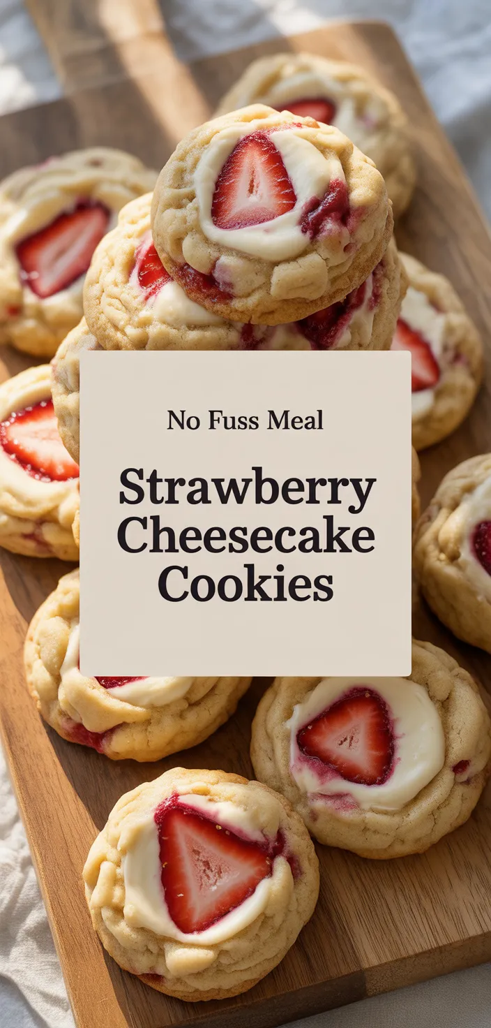 A photo of Strawberry Cheesecake Cookies Recipe