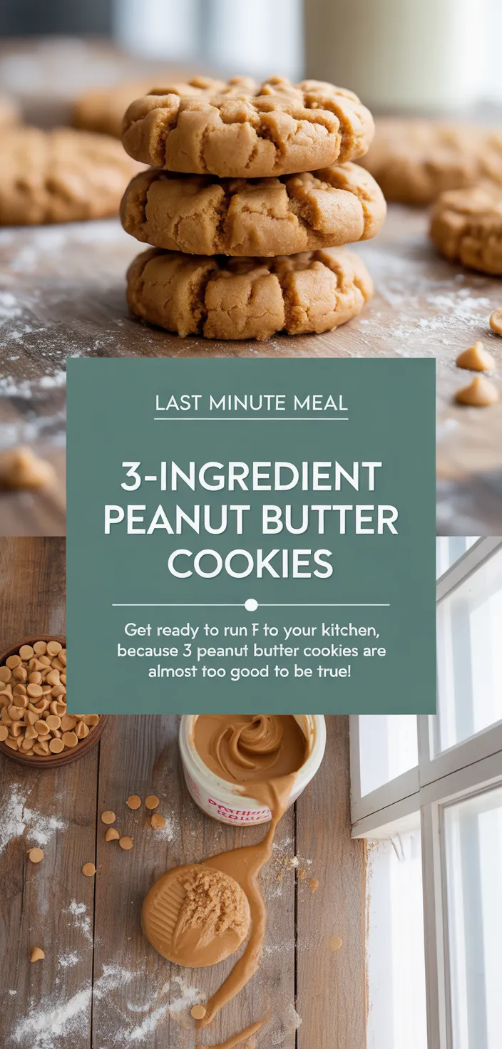 A photo of Three Ingredient Peanut Butter Cookie Recipe