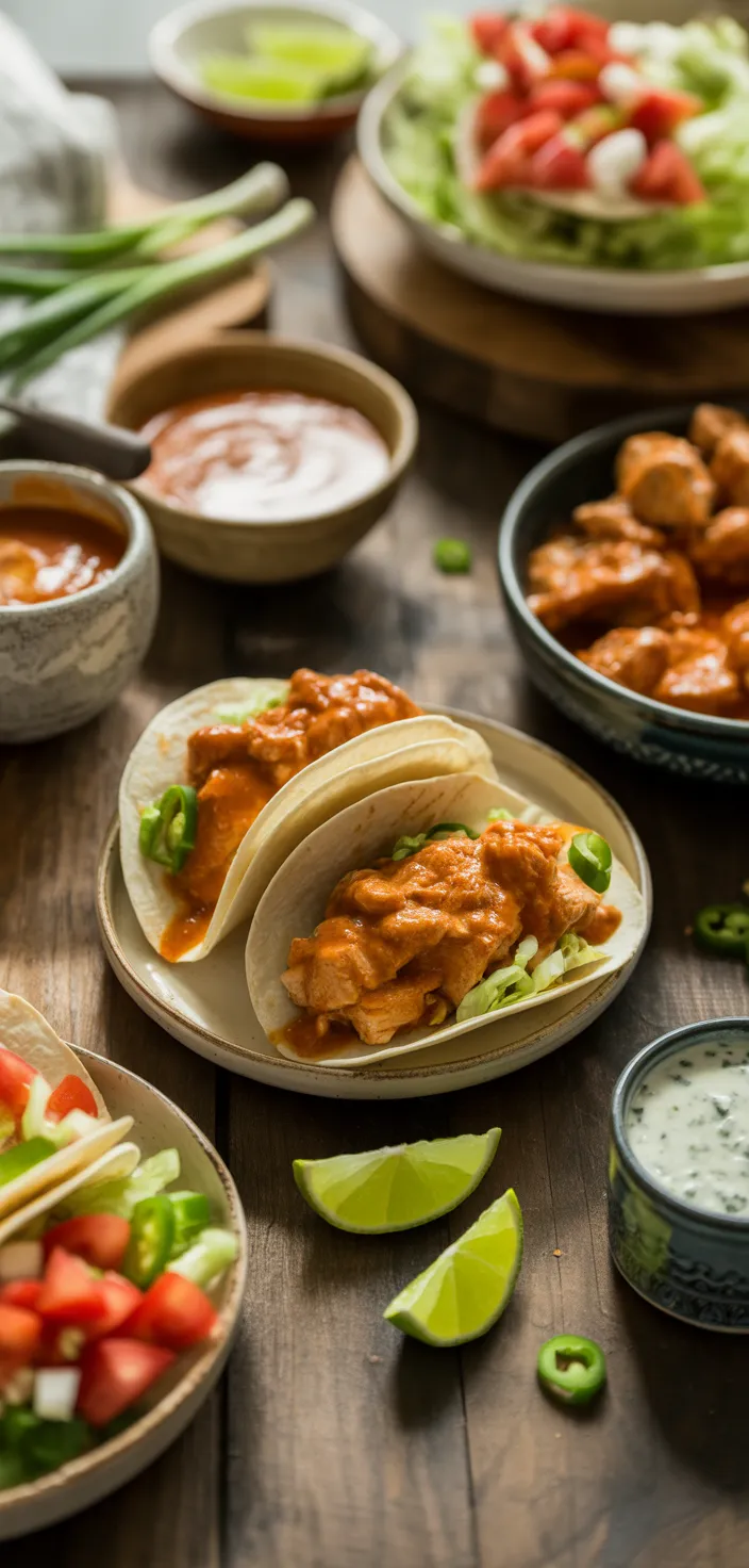 Ingredients photo for Crockpot Crispy Buffalo Chicken Tacos With Jalapeño Ranch. Recipe