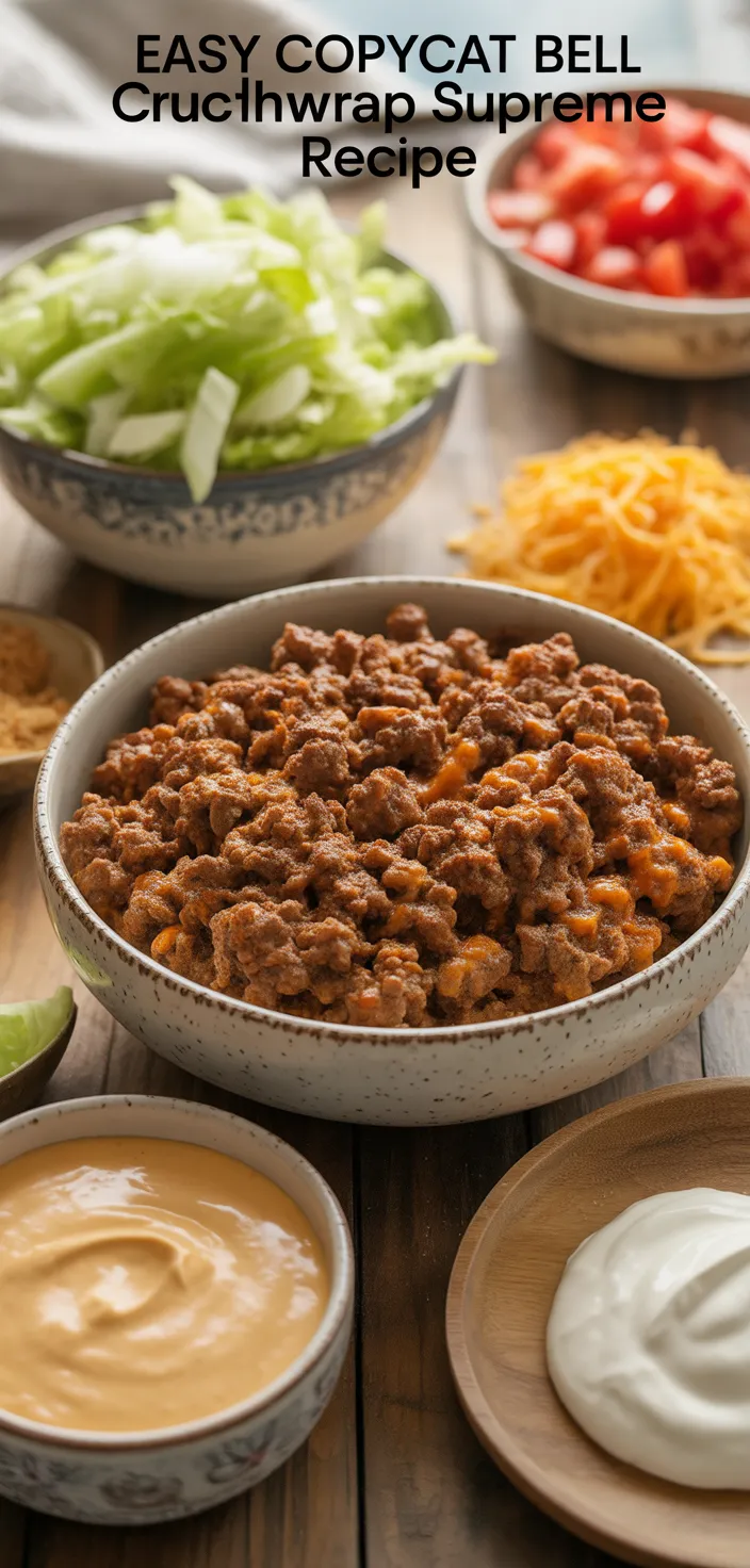 Ingredients photo for Easy Copycat Taco Bell Crunchwrap Supreme Recipe