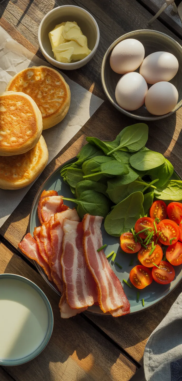 Ingredients photo for Jamie Oliver’s Eggy Breakfast Crumpets Recipe