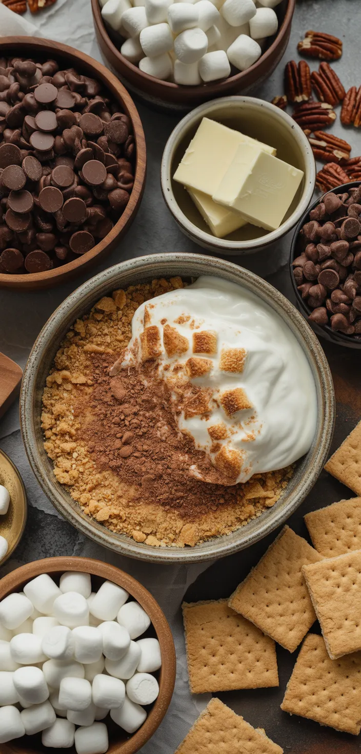 Ingredients photo for S'mores Seven Layer Bars Recipe