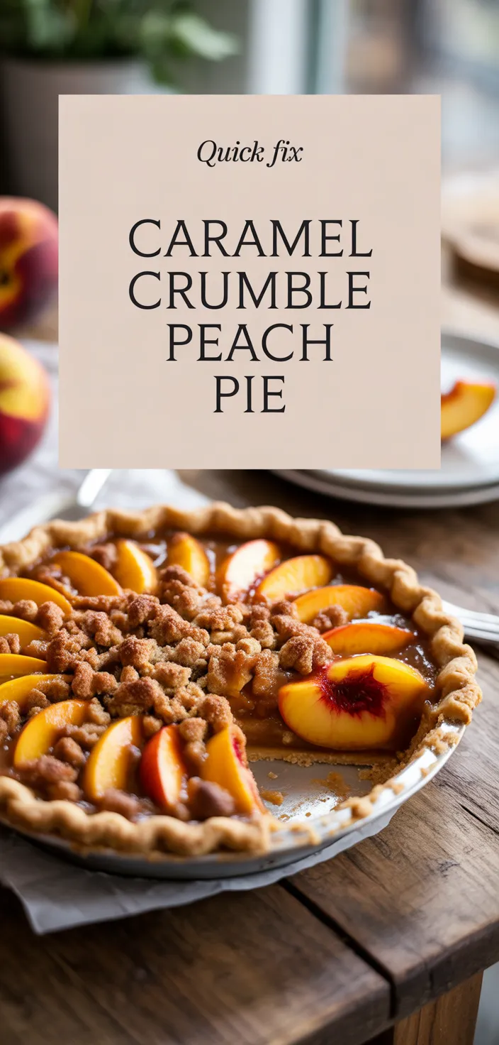 A photo of Caramel Crumble Peach Pie Recipe