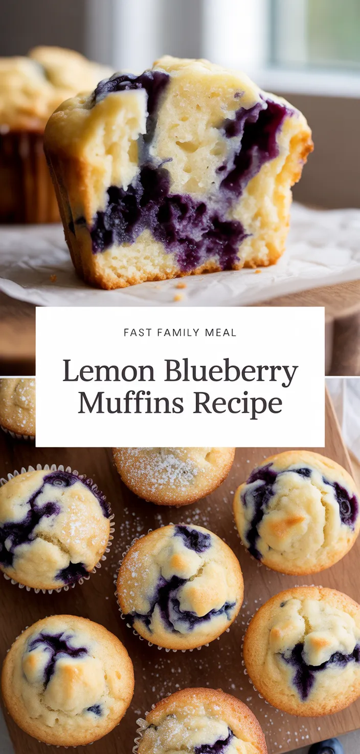 A photo of Lemon Blueberry Muffins Recipe