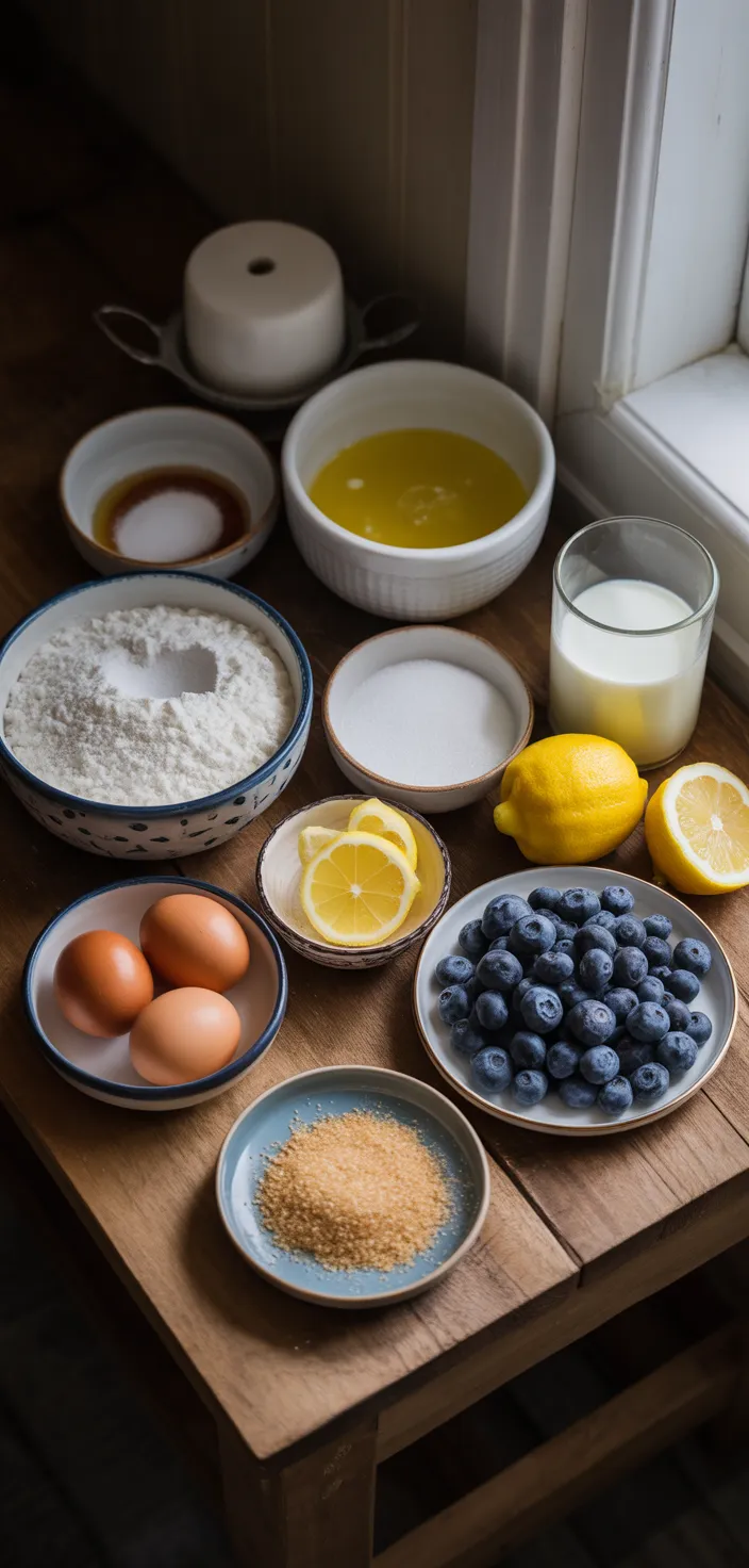 Ingredients photo for Lemon Blueberry Muffins Recipe