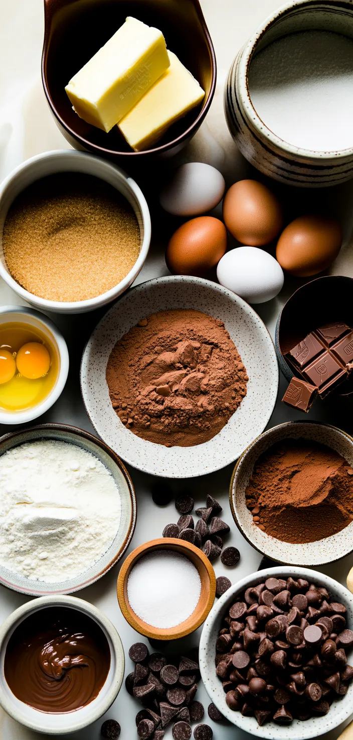 Ingredients photo for Marbled Brownie Chocolate Chip Cookies Recipe